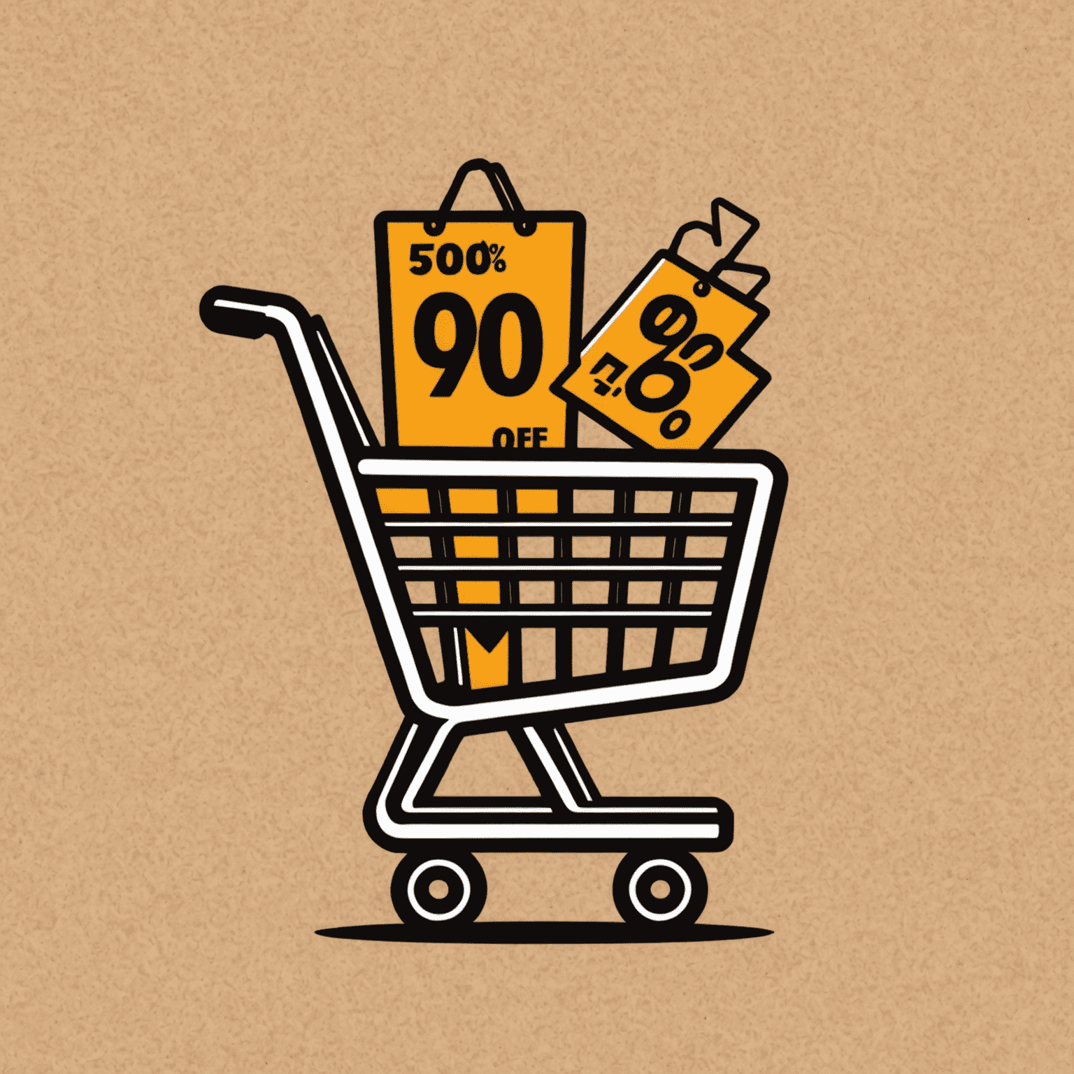 Coupon Master logo featuring a stylized shopping cart with a percentage sign