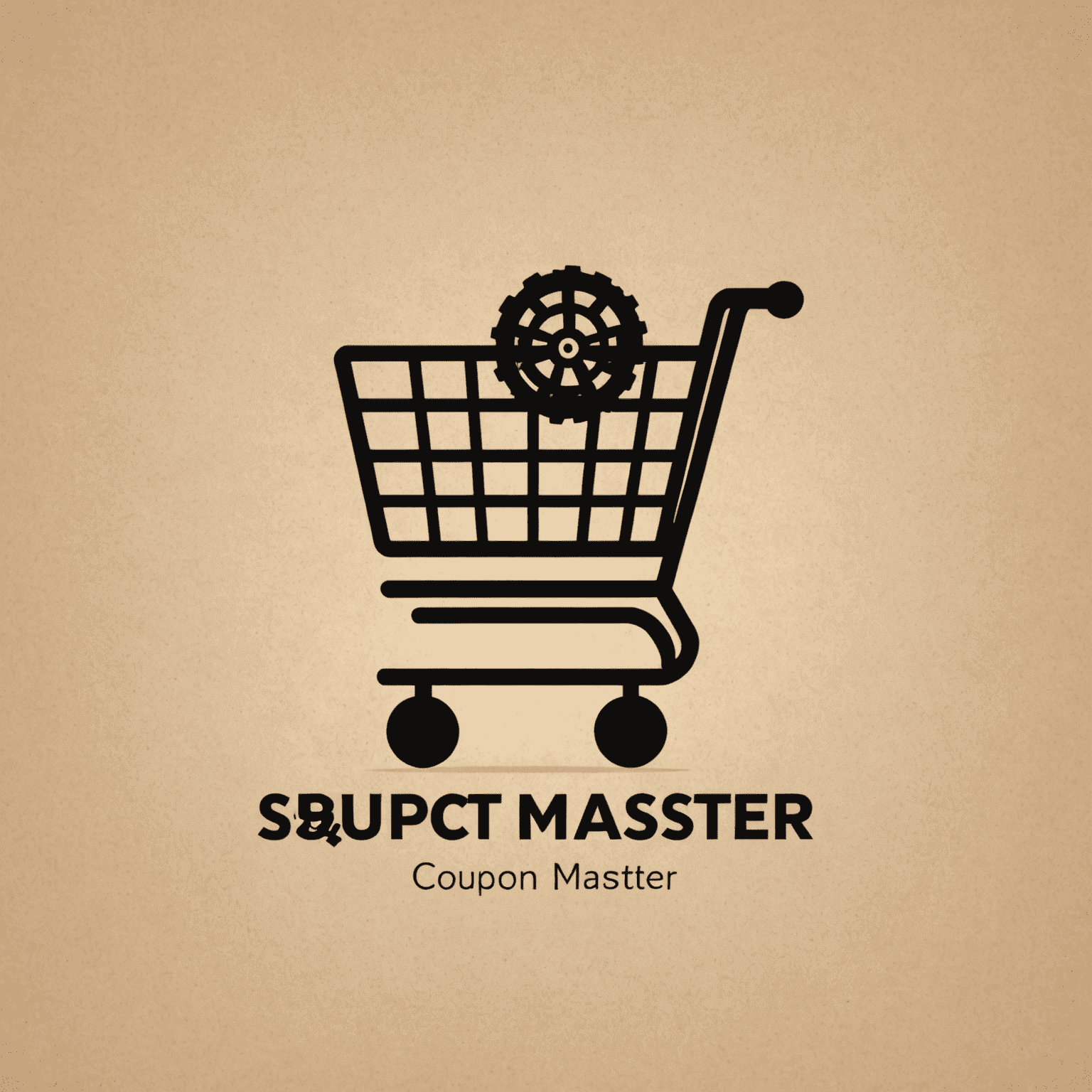 Coupon Master logo featuring a stylized shopping cart with a percentage sign