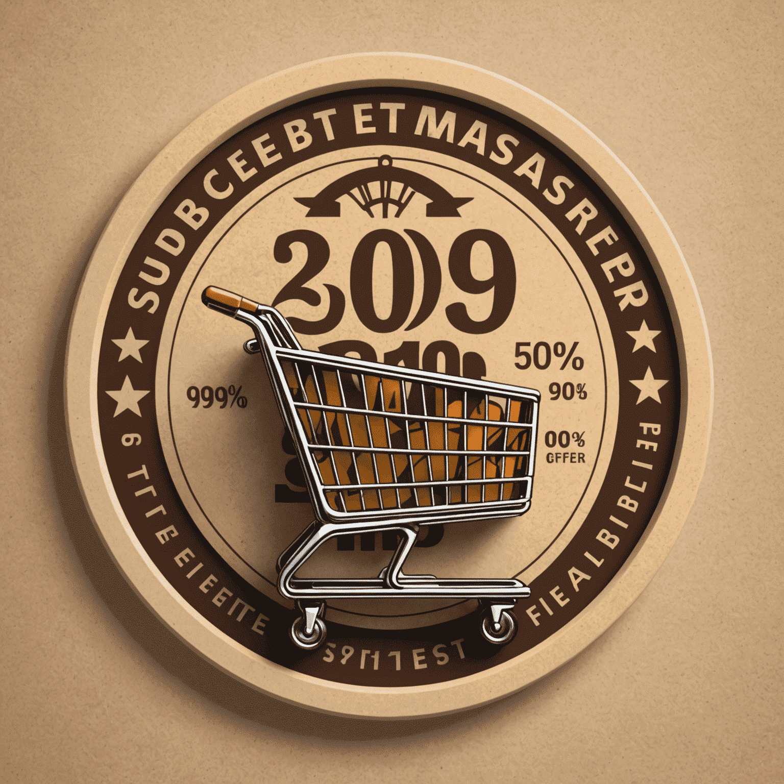 Coupon Master logo featuring a stylized shopping cart with a percentage sign