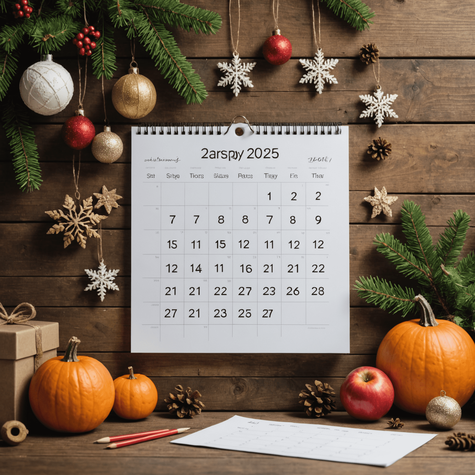 A calendar highlighting upcoming holidays with discount tags and seasonal items, showcasing seasonal savings opportunities
