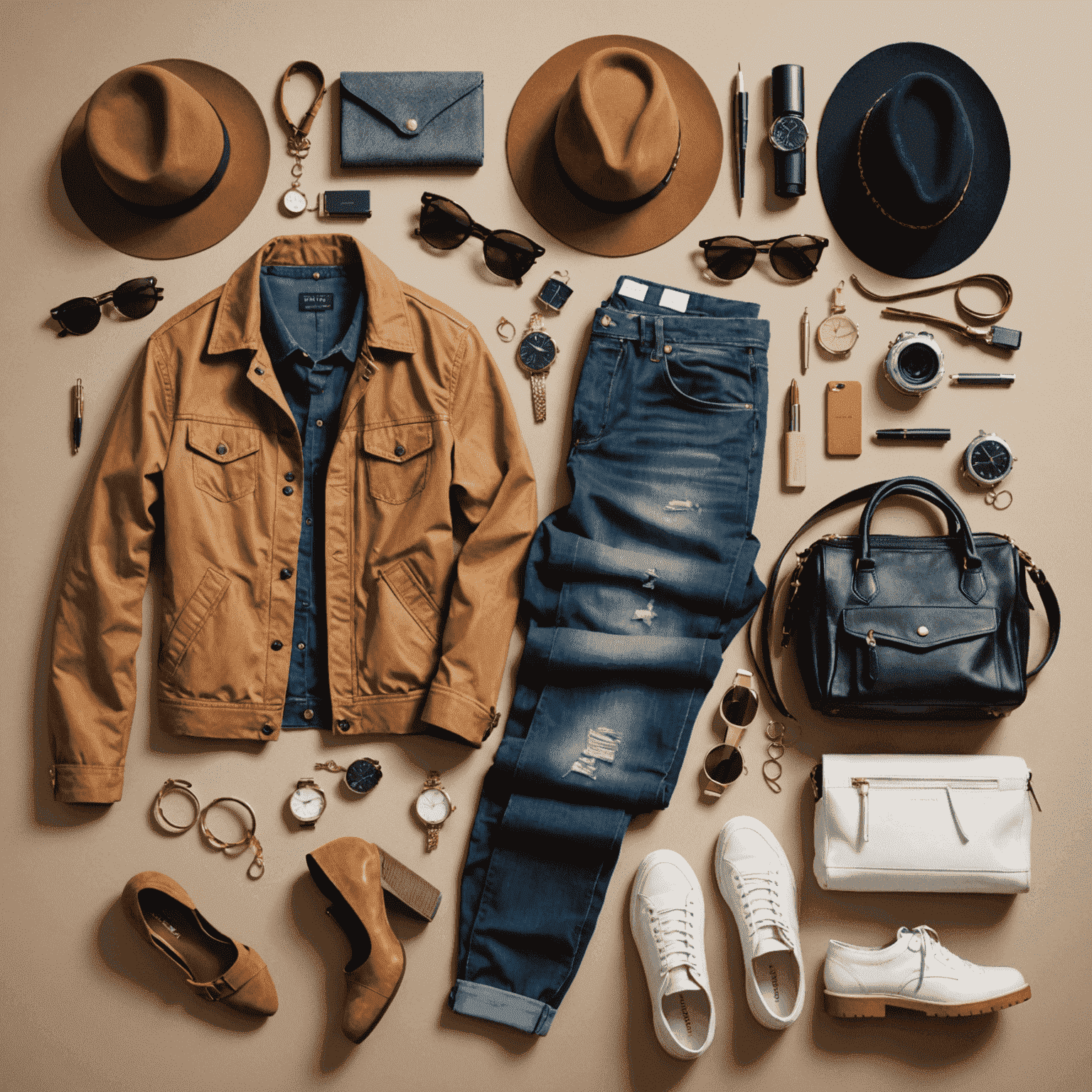 A collage of trendy fashion items including clothes, shoes, and accessories